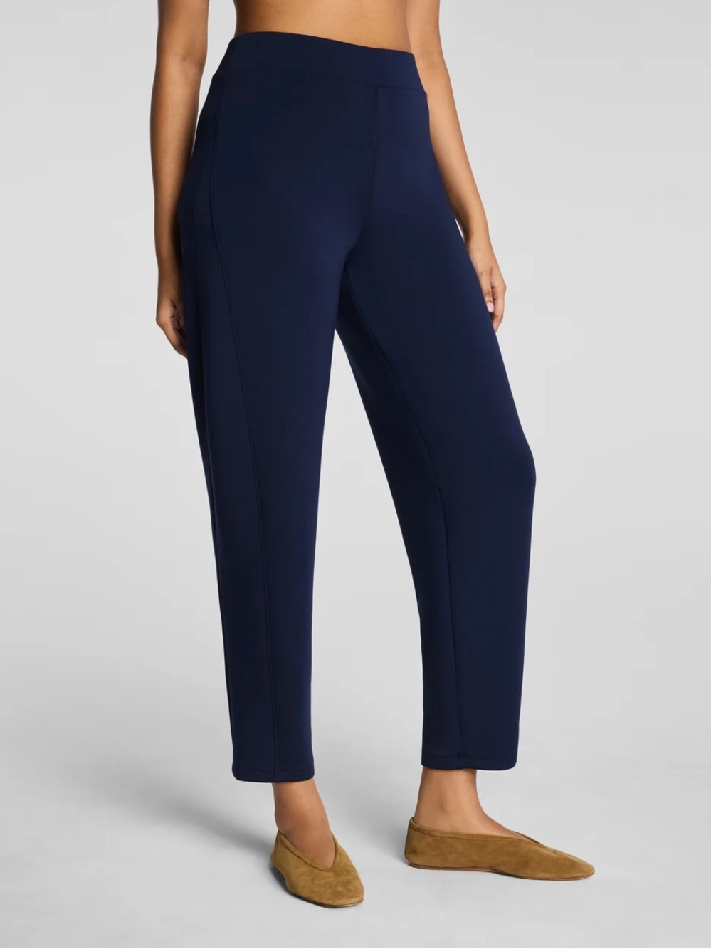 SPANX Navy High-Waist Slim Ankle Ponte Pants